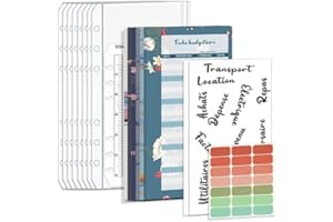 COLAND Accessoires Set Classeur budget A6 de,ensemble d'accessoires en enveloppe zippée,Fiche budgétaire française,Autocollants français