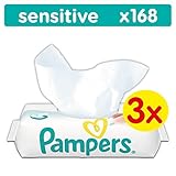 Pampers Sensitive Feuchttücher 3 Packungen, 3er Pack (3 x 168 Stück)