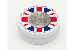 BONBONPRINT Boîte Personnalisée | Boîte de Bonbons saveur Miel | Reine d’Angleterre Elizabeth II | Famille Royale d’Angleterre (Pièce de Monnaie)