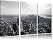 Produktbild New York City Panorama B&W Detail 3-Teiler Leinwandbild 120x80 Bild auf Leinwand, XXL riesige Bilder fertig gerahmt mit Keilrahmen, Kunstdruck auf Wandbild mit Rahmen, gänstiger als Gemälde oder Ölbild, kein Poster oder Plakat
