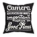 Produktbild pigyear888 Camera You Focus on What's Important Capture The Good Times Inspirational Quote Cotton Linen Home Decorative Throw Pillow Case Cushion Cover with Words for Sofa Couch 18 x 18 In