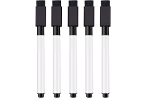 ILAMDEETEK Whiteboard Marker,Whiteboard Marker 5 Stück,Dry Erase Marker für Magnettafel Flipchart,Magnetisch Whiteboard Schwamm mit Stifte,für Zuhause, Schule oder Büro,Schwarz