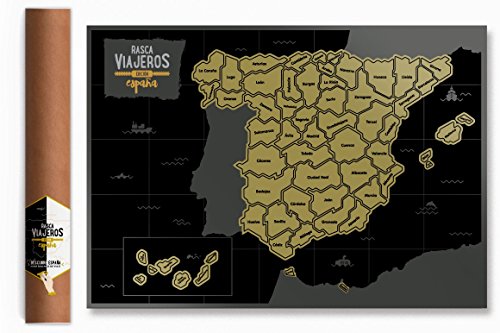Mapa rascable España (Negro)