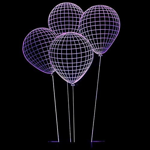 TSJT 3D Glow LED Lamp - Art Sculpture Lights Up in Produces Unique Lighting Effects and 3D Visualization Amazing Optical Illusion (Hot air balloon)