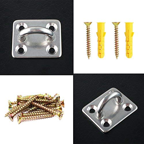 Lot de 10 plaques à œillets de fixation - 30 x 35 mm - Pour chaîne très robuste, câble, cordage, anneau d'amarrage de bateau, crochet d'amarrage de corde - Grand lot