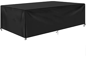 Jianghu Art Housse Salon de Jardin 170x110x75cm Exterieur Bache Table De Jardin, Housse de Table ExtéRieur BâChe de Protection éTanche Tissu Oxford ImperméAble, RéSistance au Vent, Anti-UV