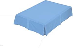 Rohi Base Valance Sheet Bed Skirt - Pleated Styling - 16" DEEP BASE VALANCE, 100% Combed Polycotton Long Staple Fibre – (FIT OVER BASE). OEKO-TEX® Standard 100 Certified Product (Super King, Sky Blue)