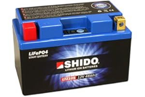 Motorrad Batterie Shido Lithium LTZ10S / YTZ10S, 12V/9,1AH (Maße: 150x87x93)