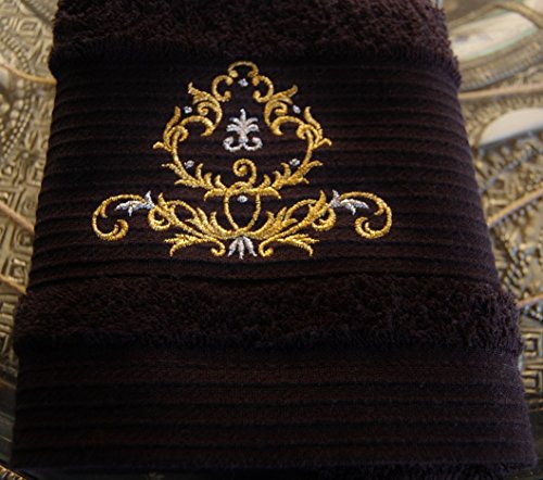 5 * Hotel Edition Bad Handtücher – ref. Royal – 3 schwarz Set – Badetuch, Handtuch, Gästetuch - 4