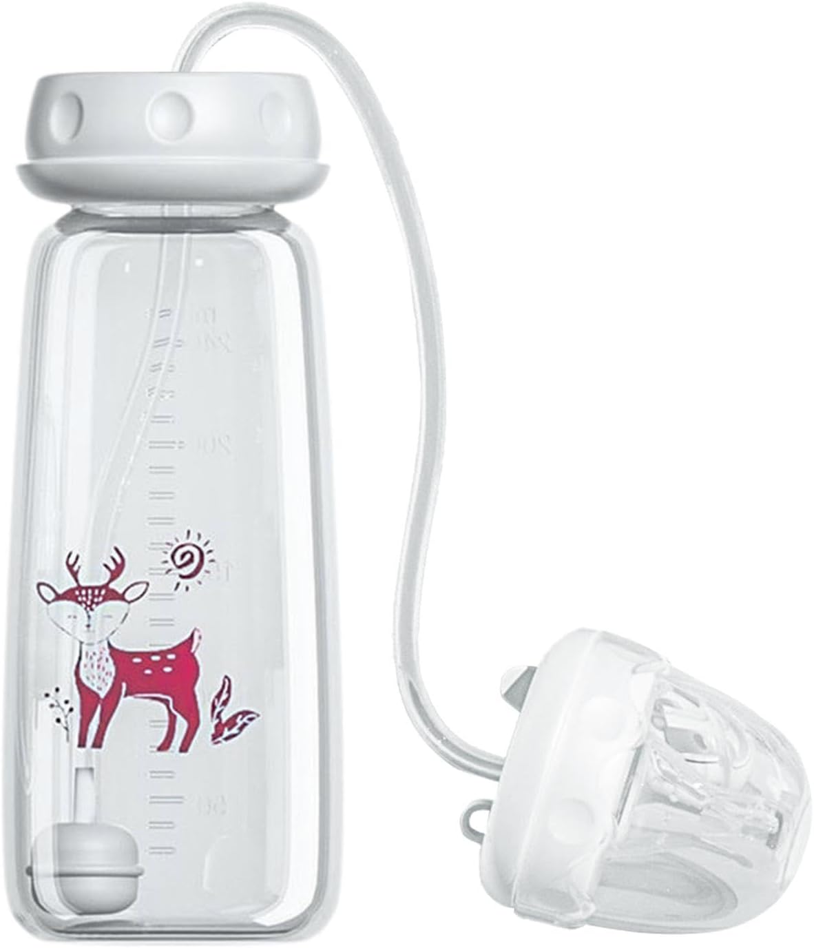 Anti-Colic Feeding Bottle, 240ml Hands Free Feeder Nursing Cup, Adjustable Fast-Flow Milk Bottle Feeding System for Both Male and Female Kids, Easy to Hold