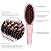 Hair Straightener, E-TOP Professional Digital Anti Static Ceramic Hair Straightener Heating Detangling Hair Comb Paddle Brush For Faster Straightening Styling (Pink)