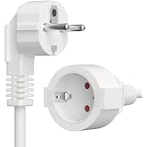 1.5 M Electric Extension Cord, Flat Extension Cable for Indoor Use with Contact Protection Plug, Electric Extension 250 V, 16