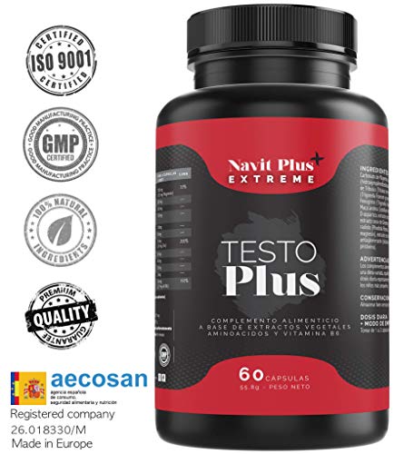 Testostérone formulée avec TESTOFEN + ginseng, zinc et maca  Testostérone naturelle BREVETÉE  Augmentation de la masse musculaire, performances sportives et force  ISO 9001 CERTIFIED  MADE IN UE