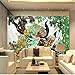 Produktbild Rureng Benutzerdefinierte Fototapete Chinesische Malerei Pfau Pfingstrose Hintergrund Wandbilder Wohnzimmer Schlafzimmer Hotel Tapete Wandbild-400X280Cm