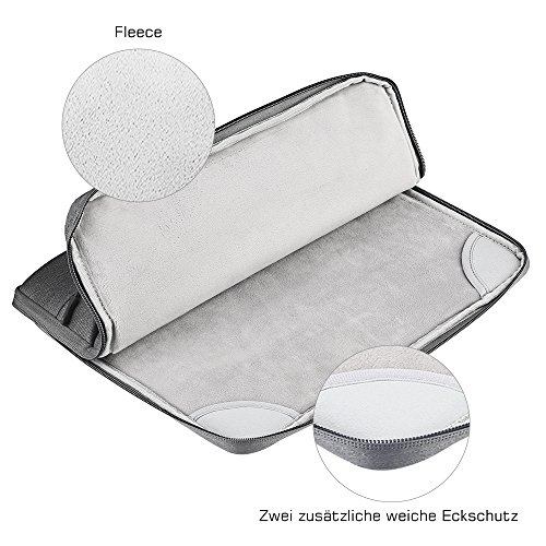 Ellitac® Laptophülle 15 Zoll 15,4 Zoll MacBook Pro Retina Laptop Ultrabook Schutztasche Sleeve Schutzhülle, Spritzwasserfest, Grau / Blau - 4