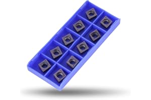 PLYISTY Fraises à plaquette en carbure 10 pièces, pointe en carbure CNC à haute dureté Inserts lame CCMT09T304 VP15TF, avec boîte, pour le traitement de l'acier 45, de l'acier A3, d'autres matériaux