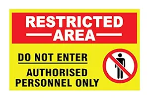 SIGN EVER Restricted Area Do Not Enter Authorised Personnel Only 3mm Sign Board Office Industrial Signage Business Commercial (8w X 5h inch)