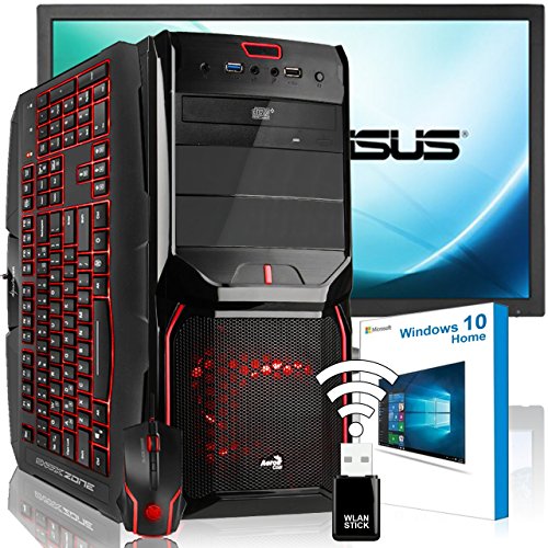 AGANDO Silent Gaming PC-Komplettpaket | Intel Core i7 7700 4x 3.6GHz | Turbo 4.2GHz | AMD Radeon RX 460 4GB | 16GB RAM | 1000GB HDD | DVD-RW | USB3.1 | 60cm (24") TFT | Gaming-Tastatur | Gaming-Maus | WLAN | Windows 10 | 36 Monate Garantie | Computer für Multimedia, Gaming, Büro/Office