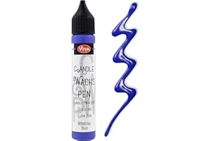 Viva Decor Wachs Pen 28ml (Mittelblau) Premium Candle Liner & Wax-Pen - Ideal für individuelle Kerzengestaltung - Hochwertiger Wachs-Stift zum Anmalen, Verzieren & Personalisieren