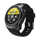 XiYunHan Smartwatch Farbdisplay GPS Druck Sportmodus Sim Pulsuhr Sportuhr S958 (Schwarz, Rot) (Color : Black)