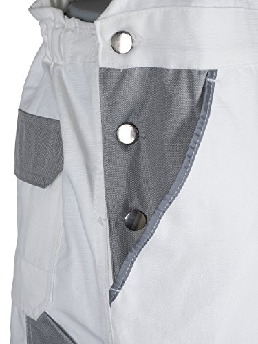 TMG® – Herren Latzhose für Maler/Lackierer – strapazierfähig – Weiß - 4