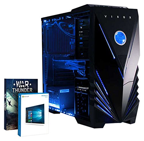 Vibox Sniper 10XLW Gaming PC - with Warthunder Game Bundle, Windows 10 (4GHz Intel i7 Quad Core Processor, Nvidia Geforce GTX 970 Graphics Card, 120GB Solid State Drive, 2TB Hard Drive, 32GB RAM, Vibox Tactician Blue LED Case)