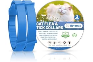 WOYAMAY 2 Collare Gatto Antipulci Impermeabile - Collare Antiparassitario Per Gatti Per Una Protezione Completa Contro Le Pulci E Altri Parassiti, Sicuro E Comfortevole, azzurro