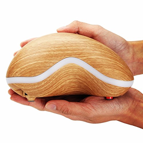 150ml Aroma Diffuser,SGODDE Holzmaserung LED Luftbefeuchter Ultraschall mit 7 Farben Licht Humidifier für Yoga Salon Spa Wohn-, Schlaf-, Bade- oder Kinderzimmer - 4