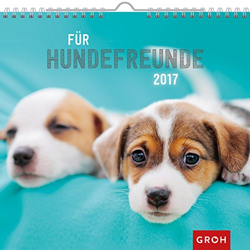Für Hundefreunde 2017: Dekorativer Wandkalender mit Monatskalendarium