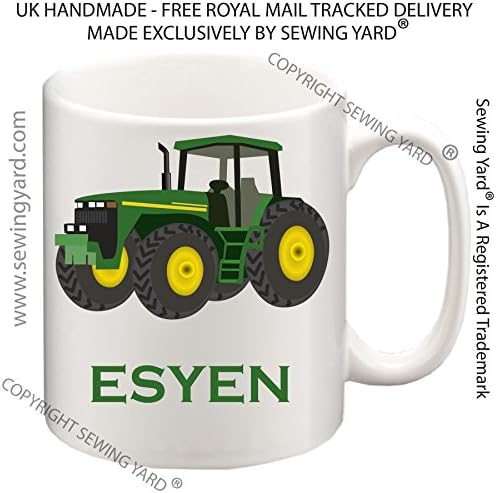 Personalised Mug 10oz Custom Image And Text Cup Gift Fast Delivery - Tractor And Name John Deer