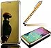 Produktbild Vandot 2 in1 Luxus Spiegel Flip Book Style Case Hülle für Samsung Galaxy A5(2016) A5100 A510F Ultra Slim Dünn Transparent Cover Schutzhülle Leder Bling Kristall Crytsal Schale Tasche Aluminium Hart Hard Bumper Rahmen Ecken Schutz - Gold + Universal Metall Chrom Stift Touch Pen Stylus
