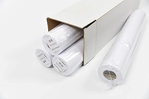 Tickoffice rotoli plotter A0 / A1 91/61 cm x 50 metri foro 50mm confezioni da 4/8 pezzi per stampa inkjet colori e monocromatica autocad (A1 24" 61cm (8 rotoli))