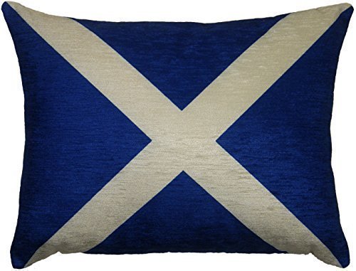 GEFÜLLT EVANS LICHFIELD SCHOTTLAND ANDREASKREUZ HERGESTELLT IN GROßBRITANNIEN FLAG BLAUER KISSEN 43 X 33CM