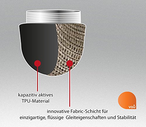 vau Stylus Plus 2.0 – schwarz – Eingabestift & Kugelschreiber für Apple iPhone, iPad + Galaxy Tab, S4, S5 & Co. + EXTRA Ersatzmine & Spitze - 2