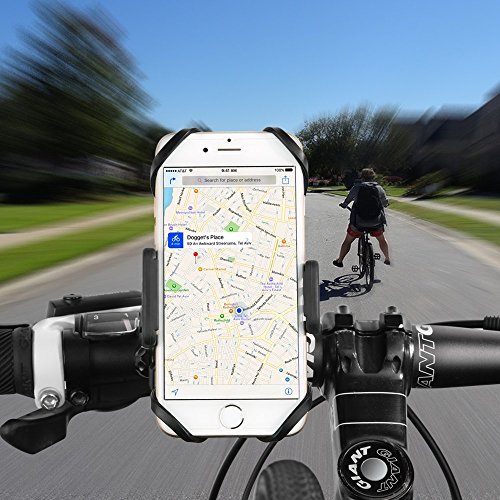 Universale Compatibile Ruotabile a 360Â°Porta Cellulare Bici Supporto Telefono Bicicletta Moto MTB Cinturino in Gomma Smartphone iPhone Samsung Accessori Ciclismo Viaggio Sport Invernali Siroflo