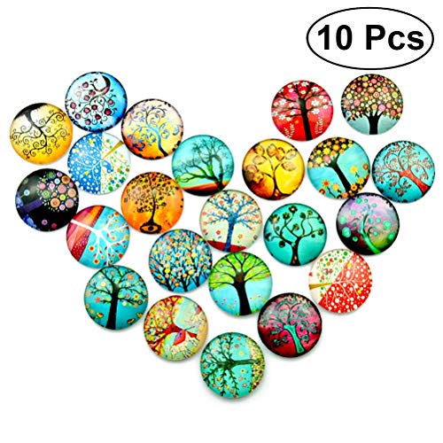 JPISABB 10pcs Crafts Glass, Mixed Round Mosaic Tiles for Crafts Glass Mosaic Supply for Jewelry Making, DIY Jewelry Design