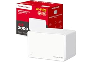 Mercusys TP-Link Halo H80X Mesh Wi-Fi 6 AX3000Mbps Dual-Band, 3 Porte WAN/LAN Gigabit, Coperti fino a 270m2, MU-MIMO, WPA3, Controllo da APP, 1pz