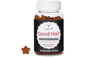 Lashilé Beauty - Complément Alimentaire - Anti-Chute Homme & Renforcement Capillaire - Croissance & Densité Good Hair Men - Made in France - Zinc, Maca, Cheveux de Vénus - Cure 1 Mois 60 Gummies