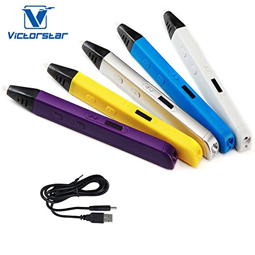 VICTORSTAR @ 3D Drucken Stift – Tragbare RP600A – Gelb / Version 4 Generationen macht 4 Grössere Verbesserungen und bessere Funktionen für 3D Zeichnen und Kritzeln / 3D-Pen + Power Adapter + ABS Filaments + Manul + Plastic Schraubendreher / Erstaunlicher Geschenk für Kinder - 6