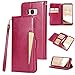 Produktbild Leder Handyhülle für Samsung Galaxy S8 Plus,Samsung Galaxy S8 Plus Hülle Pink,FNBK Crazy Horse Muster Schnalle Multi Card Holster PU Leder Handyhülle Ultra Slim Brieftasche-stil Magnetisch Folio Flip Klapphülle Etui Brieftasche Hülle Karte Halterung Schutzhülle Tasche Case Cover für Samsung Galaxy S8 Plus