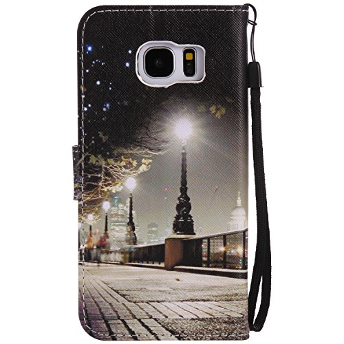 Feeltech Samsung Galaxy S7 Edge Hülle PU-Leder und Brieftasche Bunte Muster Fall mit Magnetverschluss, Hybrid-Kickstand mit Stand-Funktion, schlagen Sie schützende weiche TPU Stoßstangenabdeckung und Kreditkartenhalter für Samsung Galaxy S7 Edge Handgelenk Bügel-Buch-Art-Geldbeutel-Tasche mit 2 In 1 Berühren Sie Stift – London - 3