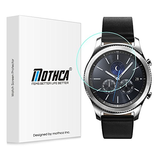  3-pack  Samsung Gear S3 Frontier   Classic Vidrio Templado Protector de Pantalla Screen Protector  Mothca Full Coverage Screen Protector para Gear S3 Cristal Clear Anti-rasgu  os Pel  cula Dureza 9H Llibre de Burbujas