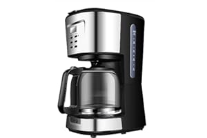 Fagor Elektryczny programowalny ekspres do kawy, automatyczny ekspres do kawy, pojemność od 12 do 14 filiżanek, 1,5 l, cyfrowy wyświetlacz 24 godziny/timer, 900 W, czarny