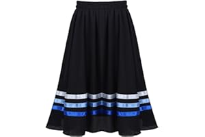 YOOJIA Child Kids Girls Ribbon Character Ballet Chiffon Skirt Ballerina Long Maxi Swing Skirt Dance wear Costume