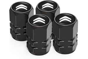 ACHARD 4 pièces Bouchon de Valve Voiture pour Citroen C2 C3 C4 C5 C6 C8 XSARA Picasso Série Valve Pneu Voiture, Bouchon de Valve, Capuchon de Valve Auto, Valve Pneu, Valve de Voiture, Noir