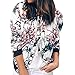 Produktbild Damen Retro Floral Reißverschluss Bomber Kurze Jacke Casual Mantel Outwear