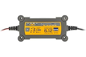 GYS, GYSFLASH 6.12, Chargeur de Batterie Intelligent Plomb (VRLA, AGM, SLA, Gel, Liquide, EFB), 0,A/6A, Véhicules 12V (Moto, Voiture, Utilitaire), Maintien de Charge Sécurisé, Désulfatation, IP65