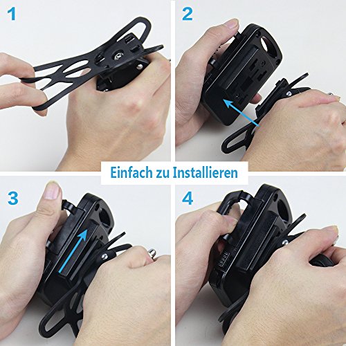InnooTech Fahrrad Handyhalterung Handyhalter Fahrrad Verstellbar Motorrad Halter für Smartphone, iPhone 7 Plus / 7 / 6 / 5s / 5 / 4, Samsung Galaxy S5/S4/S3, GPS usw. - 4