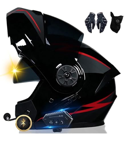 Casque Moto Modulable Bluetooth - Homologué ECE - Double Visière - Intégral Flip-Up - Pour Scooter, Moto