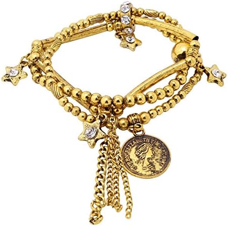 Ancient Coin Statement Bracelet With Crystals